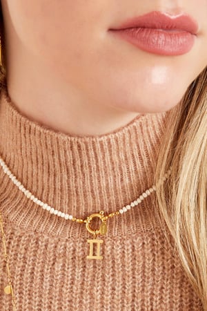 Halskette weiße Perlen Silber Edelstahl h5 Bild2